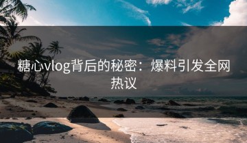 糖心vlog背后的秘密：爆料引发全网热议