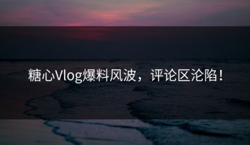糖心Vlog爆料风波，评论区沦陷！