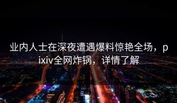业内人士在深夜遭遇爆料惊艳全场，pixiv全网炸锅，详情了解