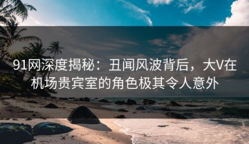91网深度揭秘：丑闻风波背后，大V在机场贵宾室的角色极其令人意外