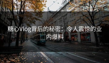 糖心Vlog背后的秘密：令人震惊的业内爆料