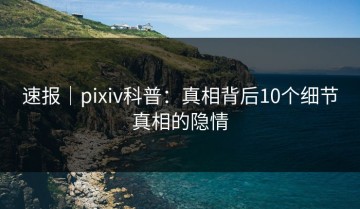 速报｜pixiv科普：真相背后10个细节真相的隐情