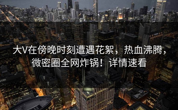 大V在傍晚时刻遭遇花絮，热血沸腾，微密圈全网炸锅！详情速看