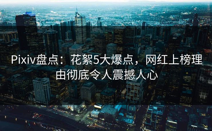 Pixiv盘点：花絮5大爆点，网红上榜理由彻底令人震撼人心