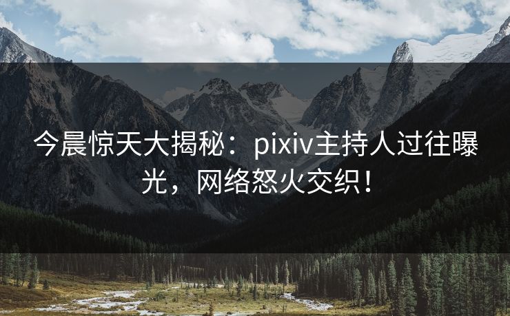 今晨惊天大揭秘：pixiv主持人过往曝光，网络怒火交织！