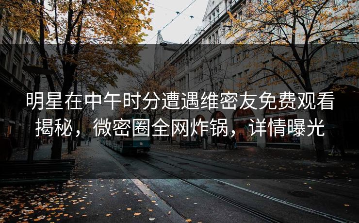 明星在中午时分遭遇维密友免费观看揭秘，微密圈全网炸锅，详情曝光