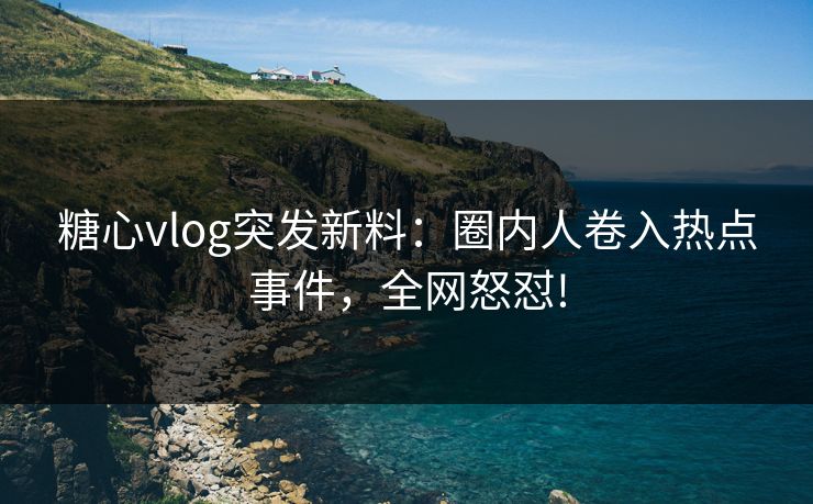 糖心vlog突发新料：圈内人卷入热点事件，全网怒怼!
