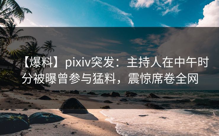 【爆料】pixiv突发：主持人在中午时分被曝曾参与猛料，震惊席卷全网