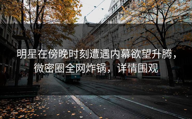 明星在傍晚时刻遭遇内幕欲望升腾，微密圈全网炸锅，详情围观