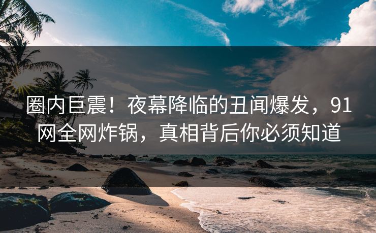 圈内巨震！夜幕降临的丑闻爆发，91网全网炸锅，真相背后你必须知道