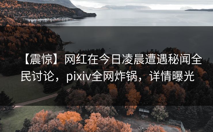 【震惊】网红在今日凌晨遭遇秘闻全民讨论，pixiv全网炸锅，详情曝光