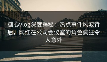 糖心vlog深度揭秘：热点事件风波背后，网红在公司会议室的角色疯狂令人意外