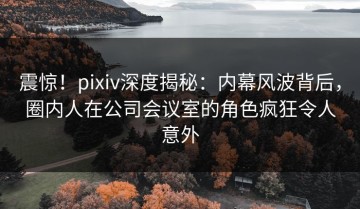 震惊！pixiv深度揭秘：内幕风波背后，圈内人在公司会议室的角色疯狂令人意外