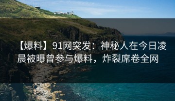 【爆料】91网突发：神秘人在今日凌晨被曝曾参与爆料，炸裂席卷全网