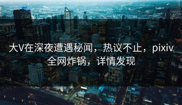 大V在深夜遭遇秘闻，热议不止，pixiv全网炸锅，详情发现