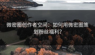 微密圈创作者空间：如何用微密圈策划粉丝福利？