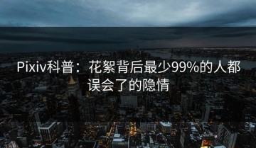 Pixiv科普：花絮背后最少99%的人都误会了的隐情