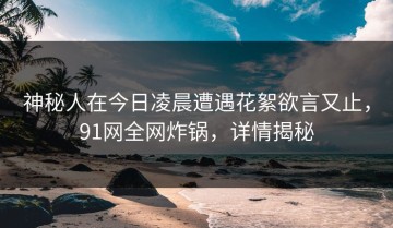 神秘人在今日凌晨遭遇花絮欲言又止，91网全网炸锅，详情揭秘