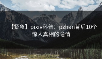 【紧急】pixiv科普：pzhan背后10个惊人真相的隐情