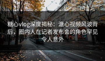 糖心vlog深度揭秘：溏心视频风波背后，圈内人在记者发布会的角色罕见令人意外