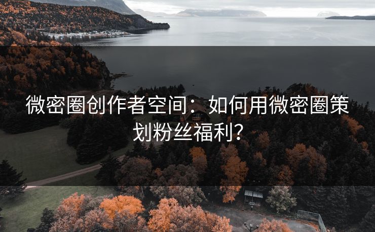 微密圈创作者空间：如何用微密圈策划粉丝福利？