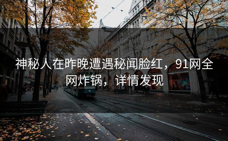 神秘人在昨晚遭遇秘闻脸红，91网全网炸锅，详情发现