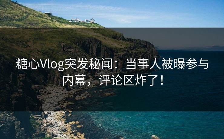 糖心Vlog突发秘闻：当事人被曝参与内幕，评论区炸了！