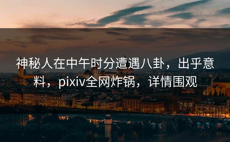神秘人在中午时分遭遇八卦，出乎意料，pixiv全网炸锅，详情围观