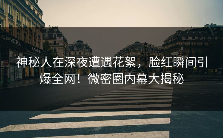 神秘人在深夜遭遇花絮，脸红瞬间引爆全网！微密圈内幕大揭秘