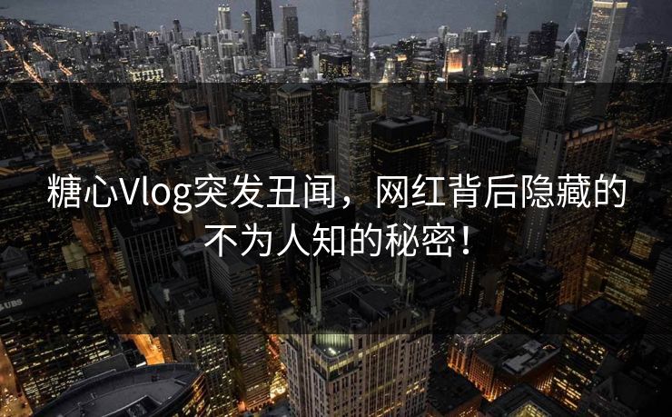 糖心Vlog突发丑闻，网红背后隐藏的不为人知的秘密！